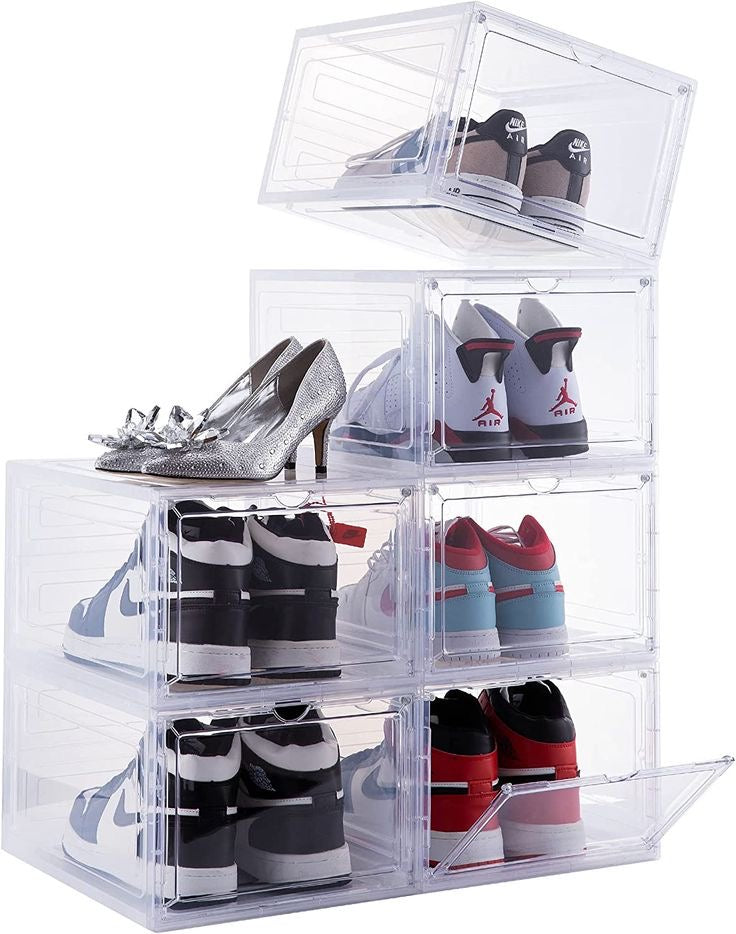 Clear stackable shoe storage box     (1- unit)