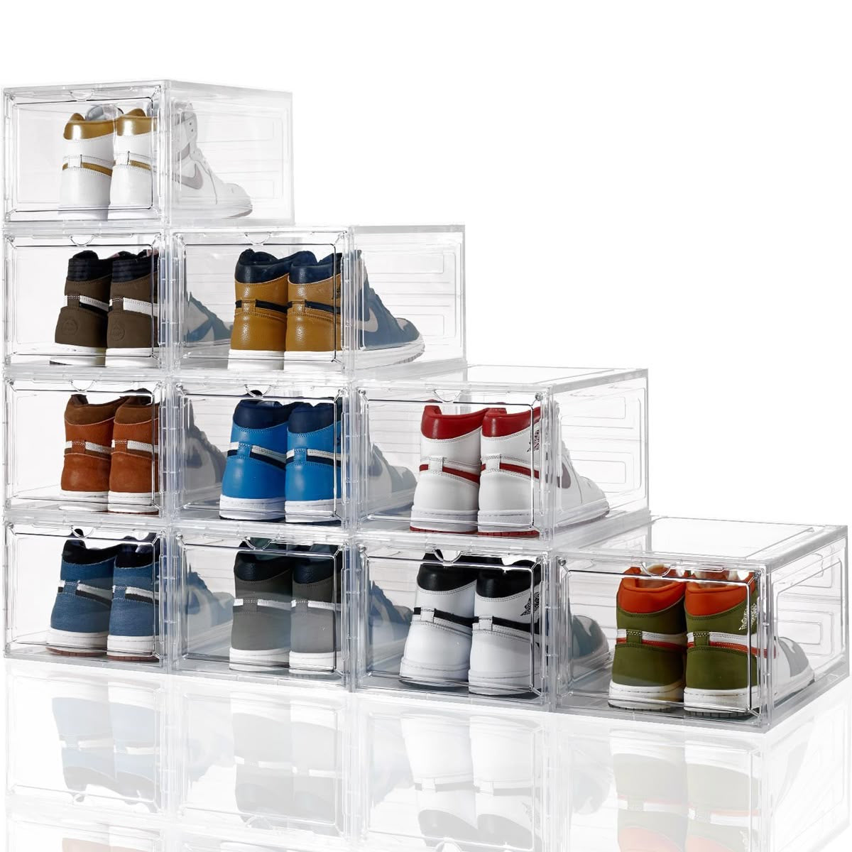 Clear stackable shoe storage box     (6 - unit)