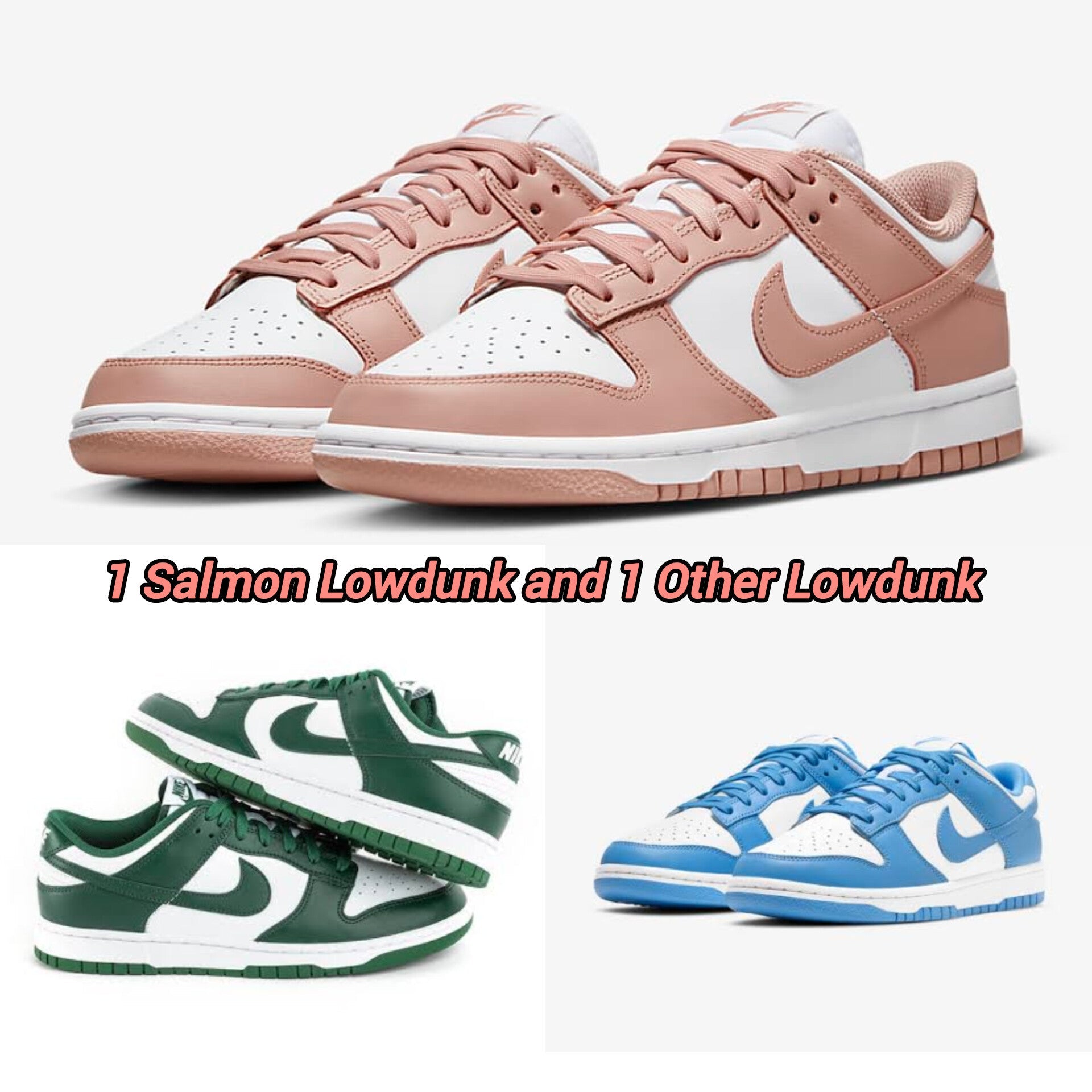 Lowdunk Salmon +Lowdunk Blue/Green