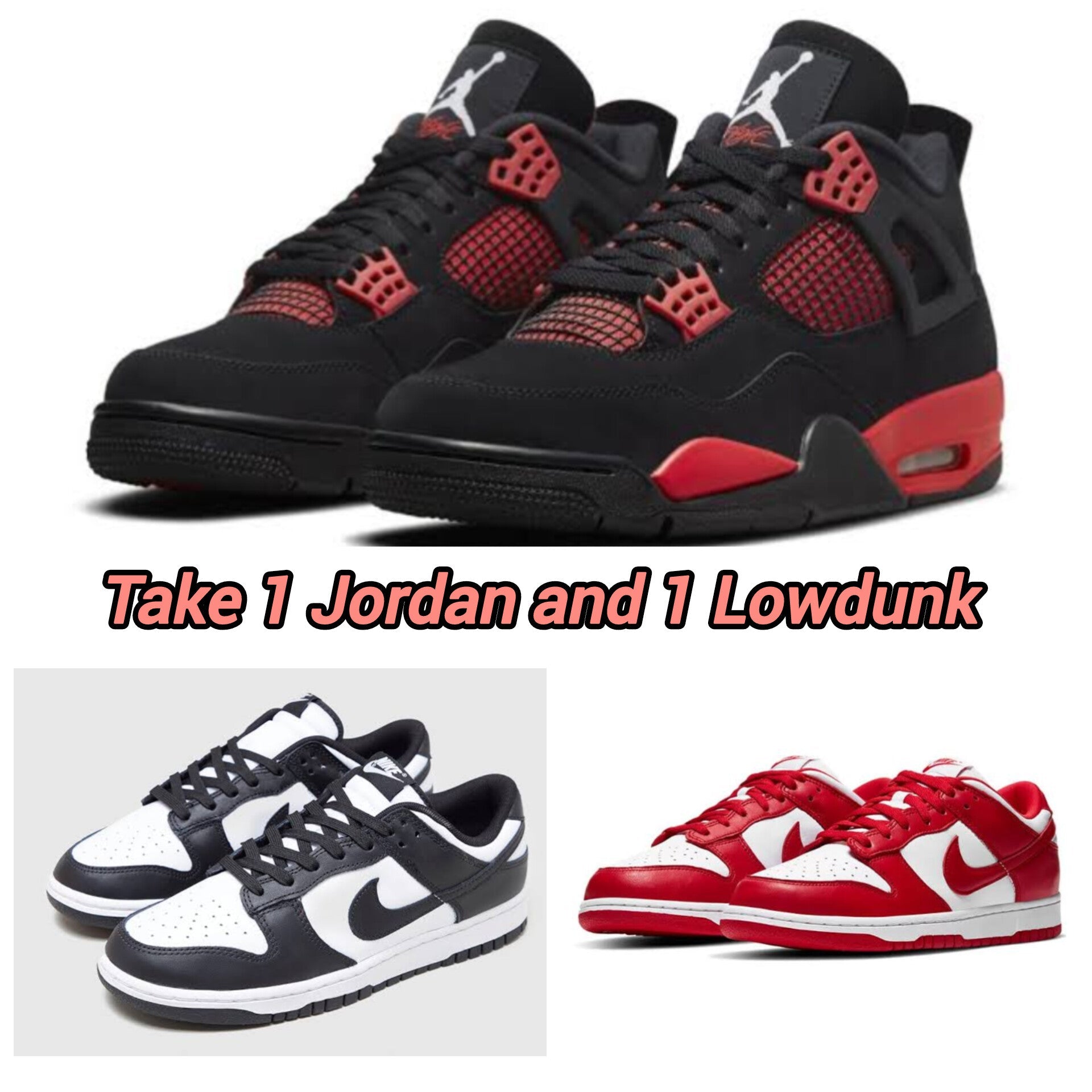 Jordan + Lowdunk Black/Red