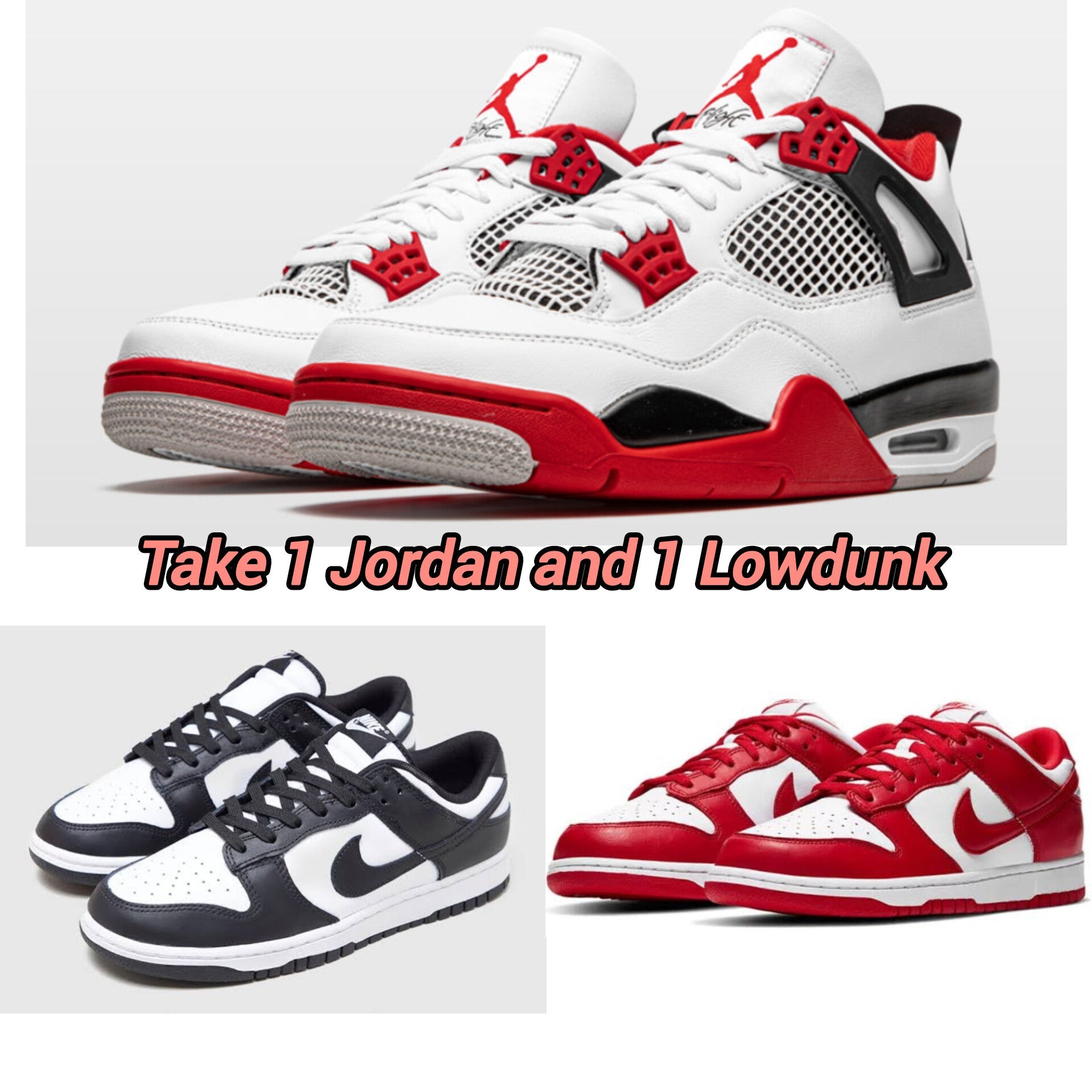Jordan + Lowdunk Black/Red