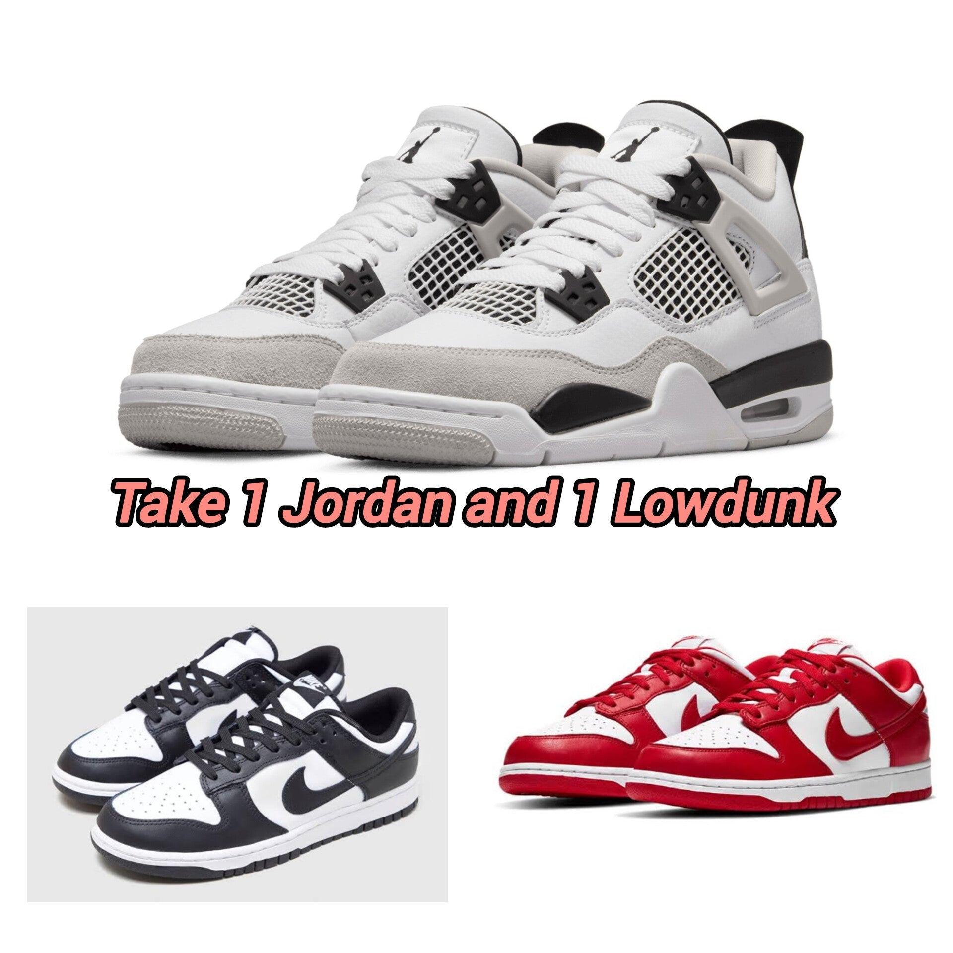 Jordan + Lowdunk Black/Red